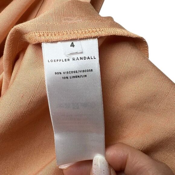 NWT Loeffler Randall Carmina Curve Seam Puff Sleeve Dress Cipria Peach Size 4 (0 - Picture 13 of 15